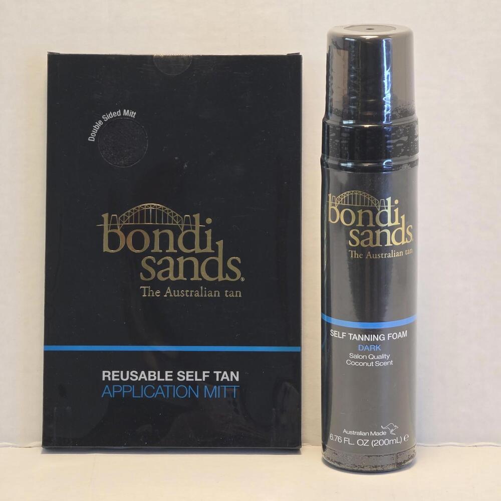 Bondi Sands Australian Tan Self Tanning Foam Dark Coconut Scent & Mitt 7.4 Oz